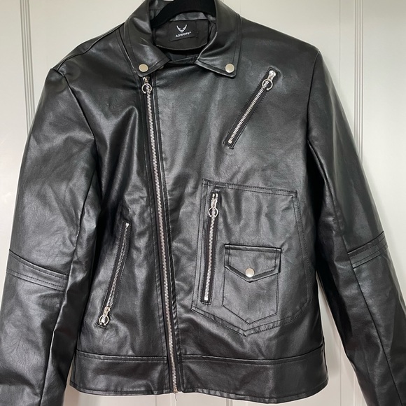 Women’s Moto Faux Leather Jacket - Picture 2 of 6